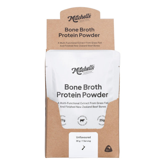 Mitchells Nutrition Bone Broth Protein Powder Unflavoured 10x30g