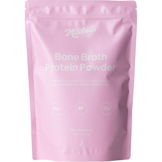Mitchells Nutrition Bone Broth Protein Powder Real Strawberry 500g