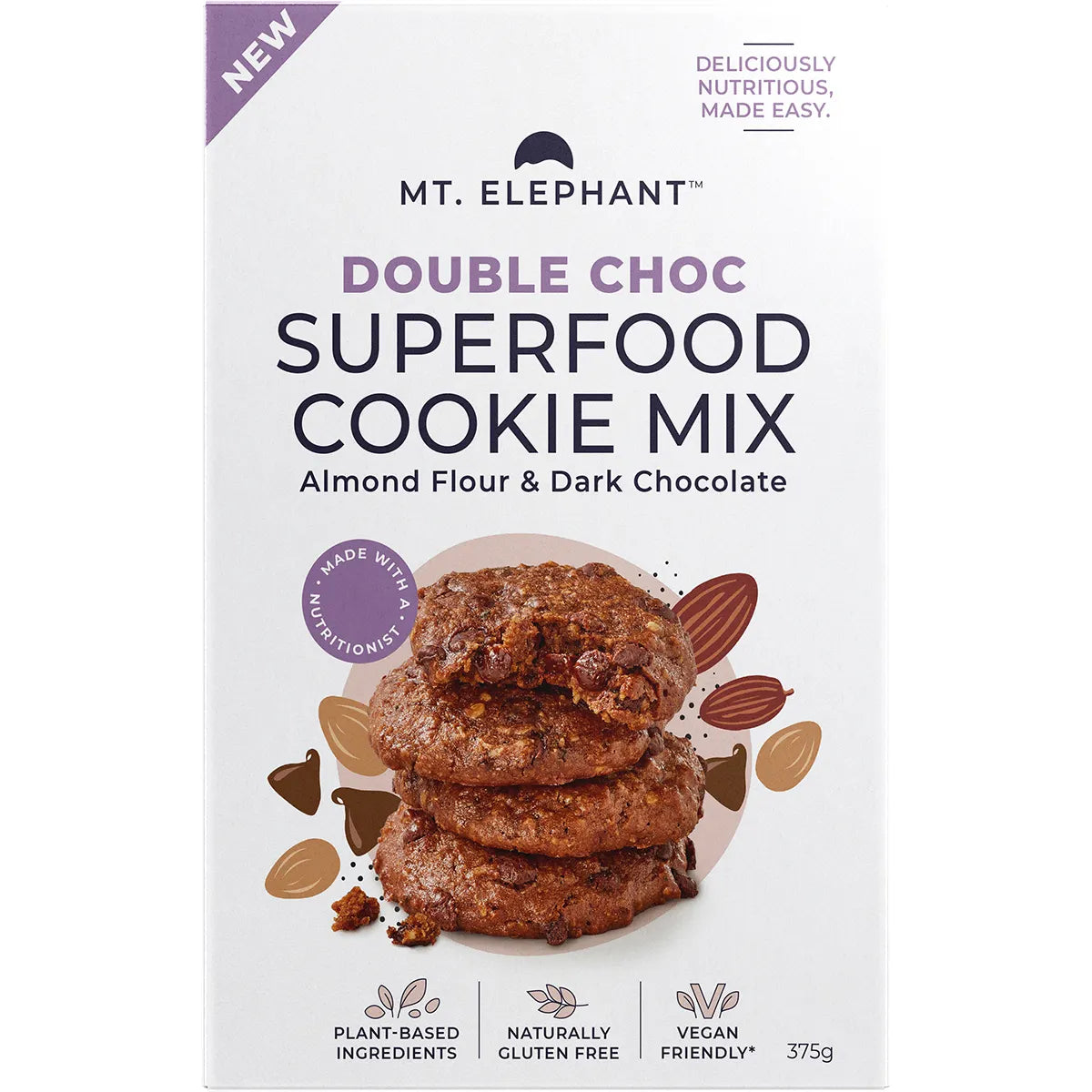 MT. ELEPHANT Superfood Cookie Mix Double Choc 5x375g