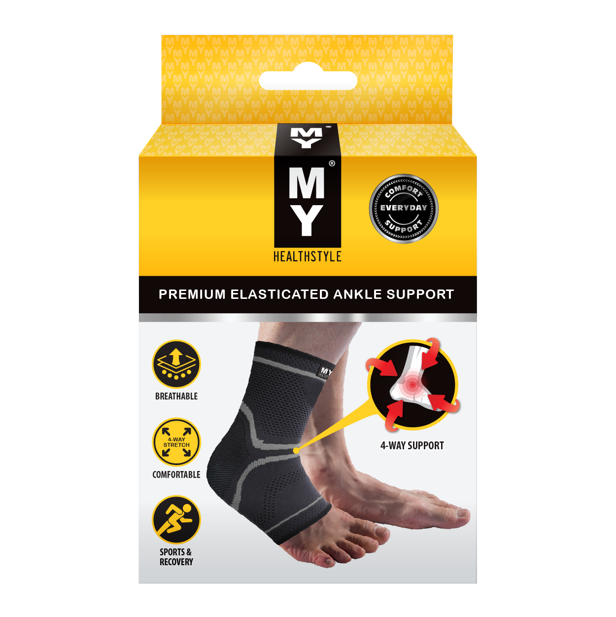MY Premium Elasticated Ankle Support Large