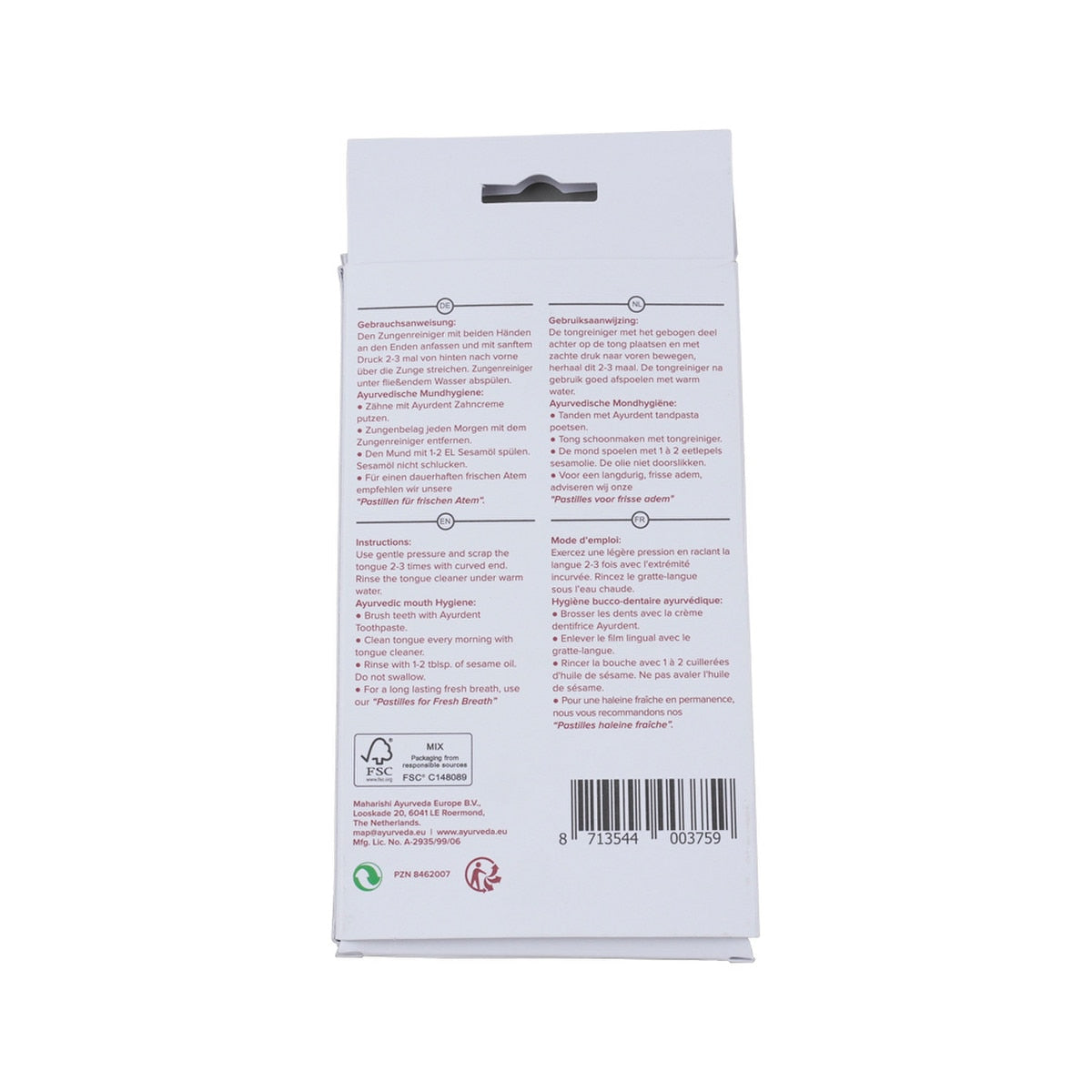 Maharishi Ayurveda Ayurdent Tongue Cleaner Silver Plated