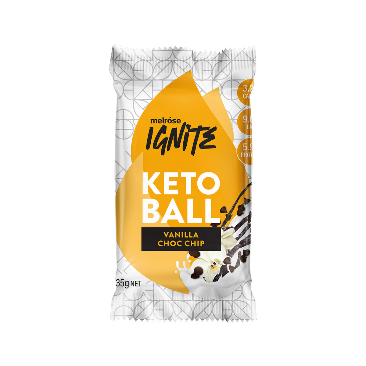 Melrose Ignite Keto Ball Vanilla Choc Chip 35g(Pack of 12)