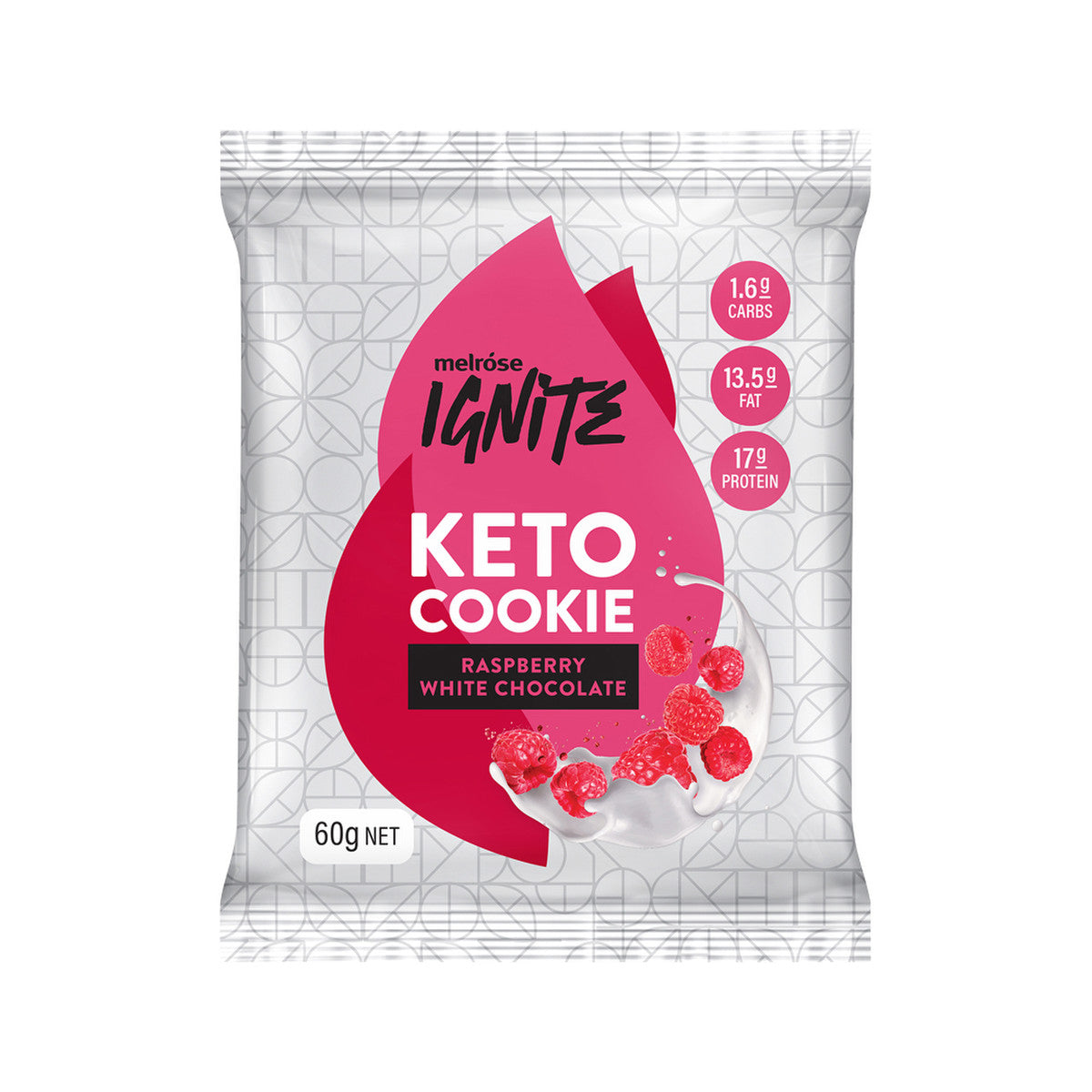 Melrose Ignite Keto Cookie Raspberry White Chocolate 60g(Pack of 12)