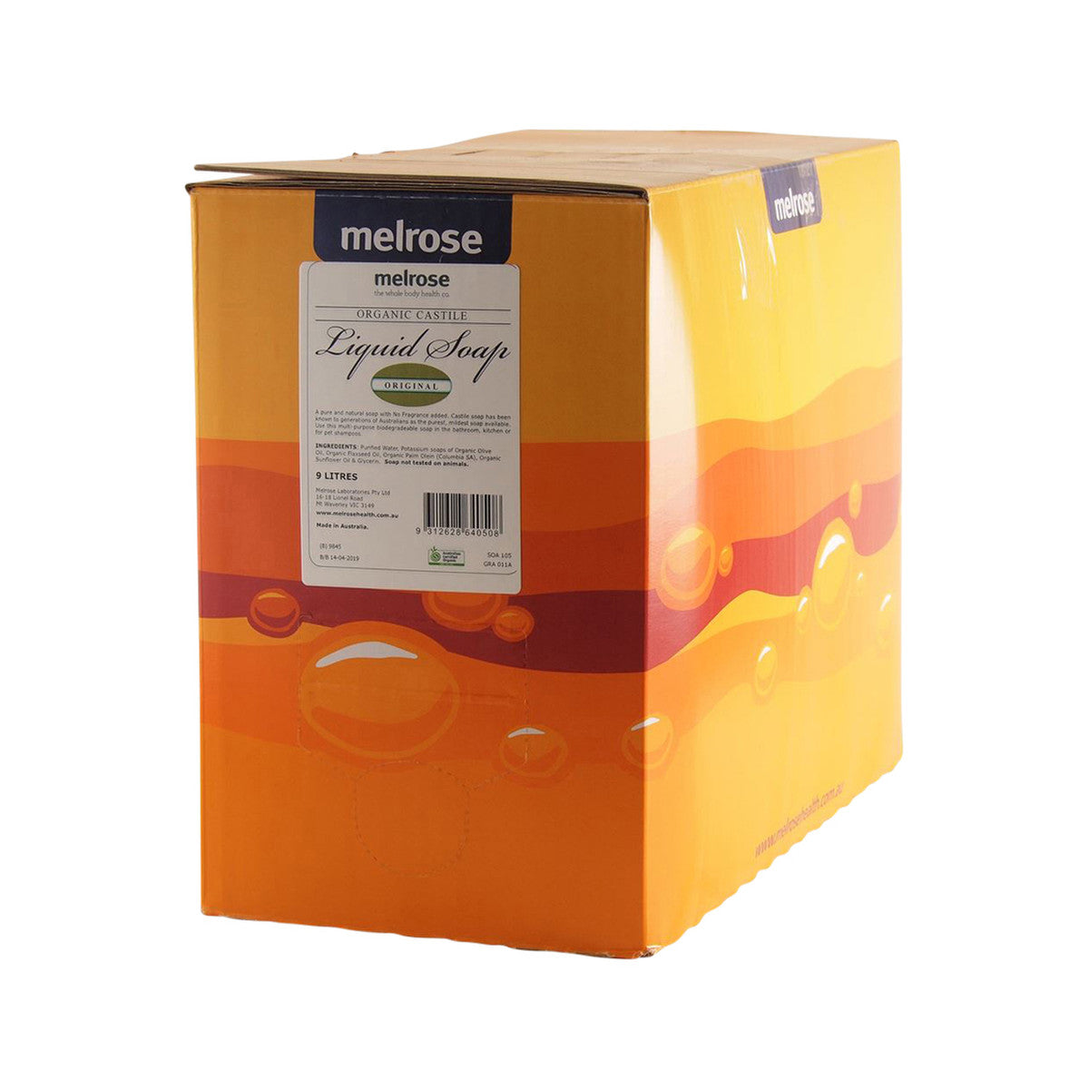 Melrose Organic Castile Liquid Soap Original 9L