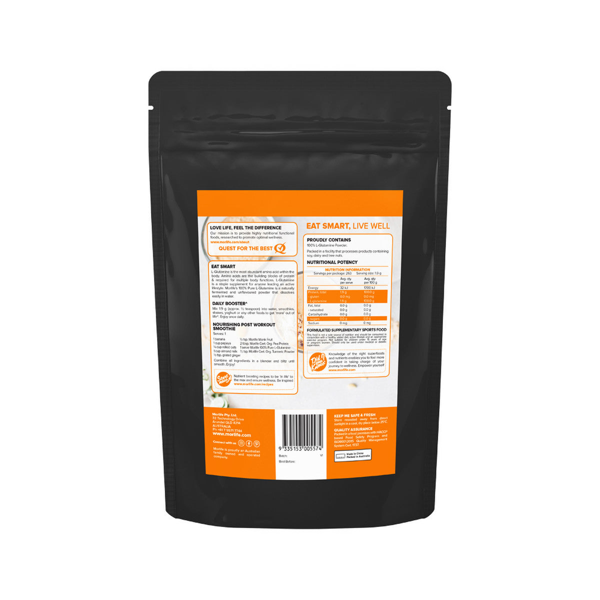 Morlife L-Glutamine Unflavoured 500g