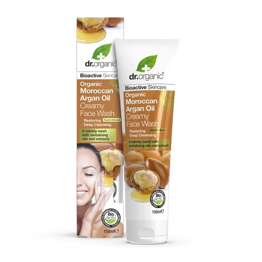DR ORGANIC Creamy Face Wash Organic Moroccan Argan Oil 150ml