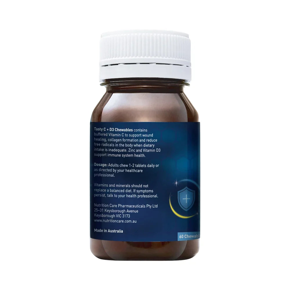 NC BY NUTRITION CARE TASTY C + D3 CHEWABLES ORANGE 60T