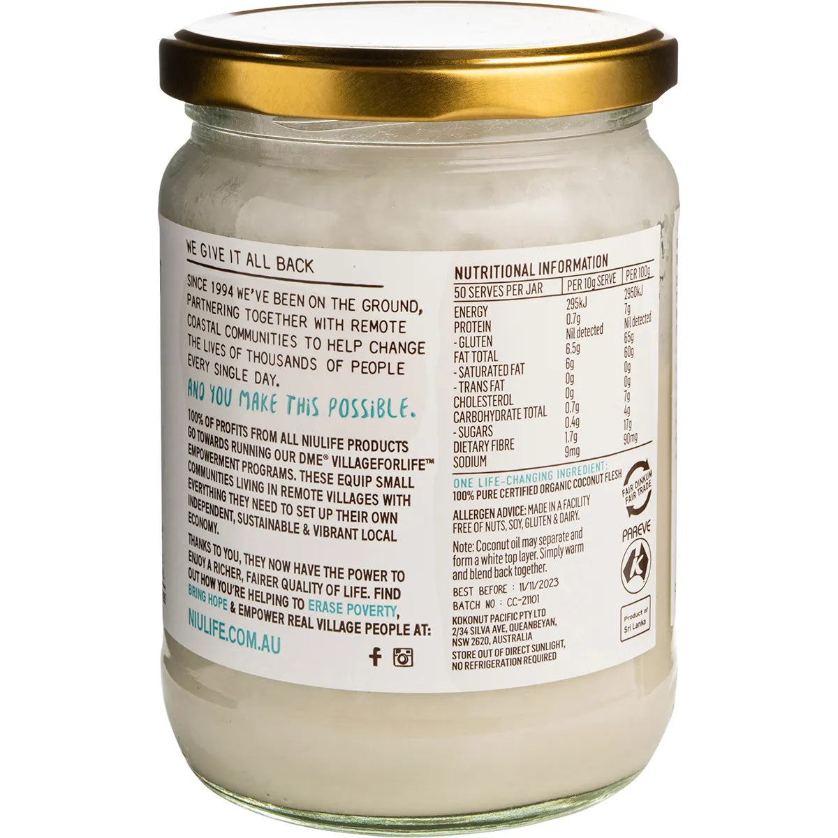 NIULIFE Coconut Butter 500g