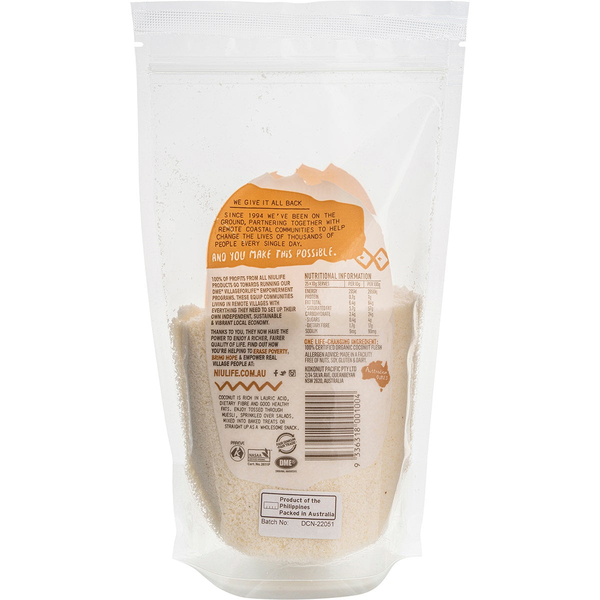 NIULIFE Desiccated Coconut 250g