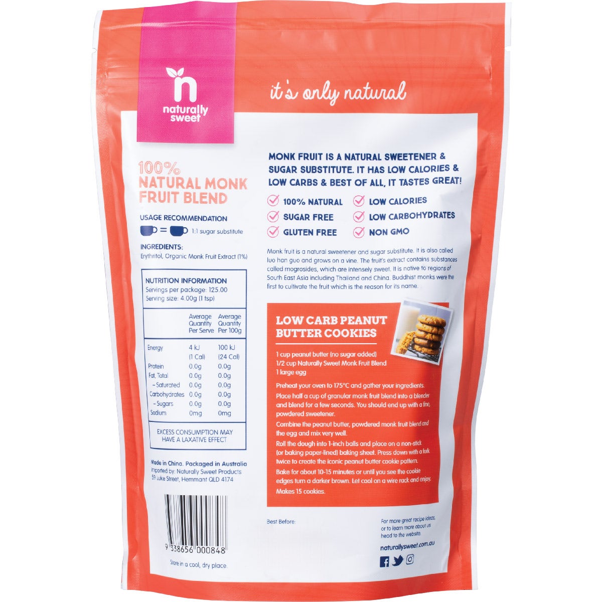 Naturally Sweet Monk Fruit Blend 500g