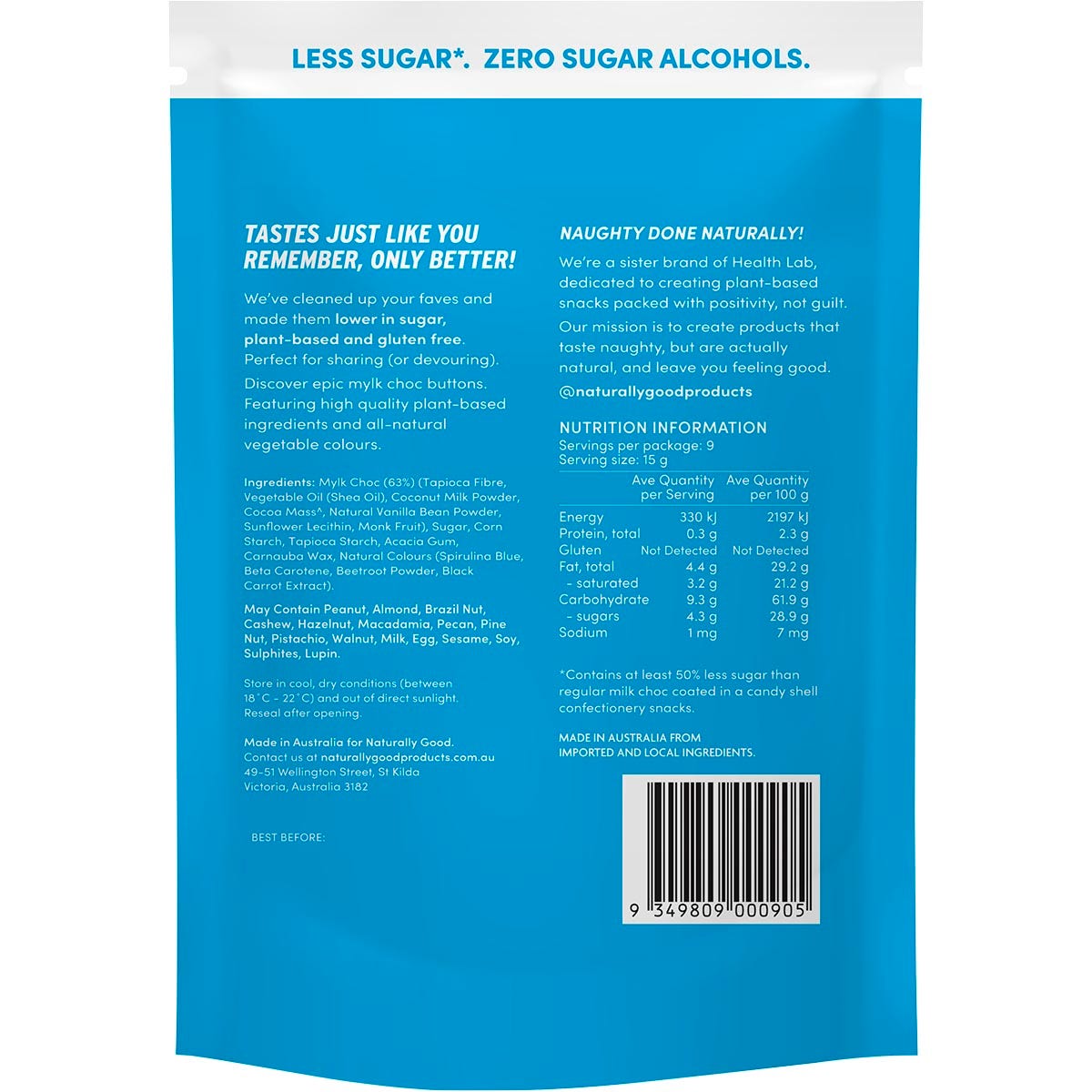 NATURALLY GOOD Original Mylk Partyz 35% less sugar 6x135g
