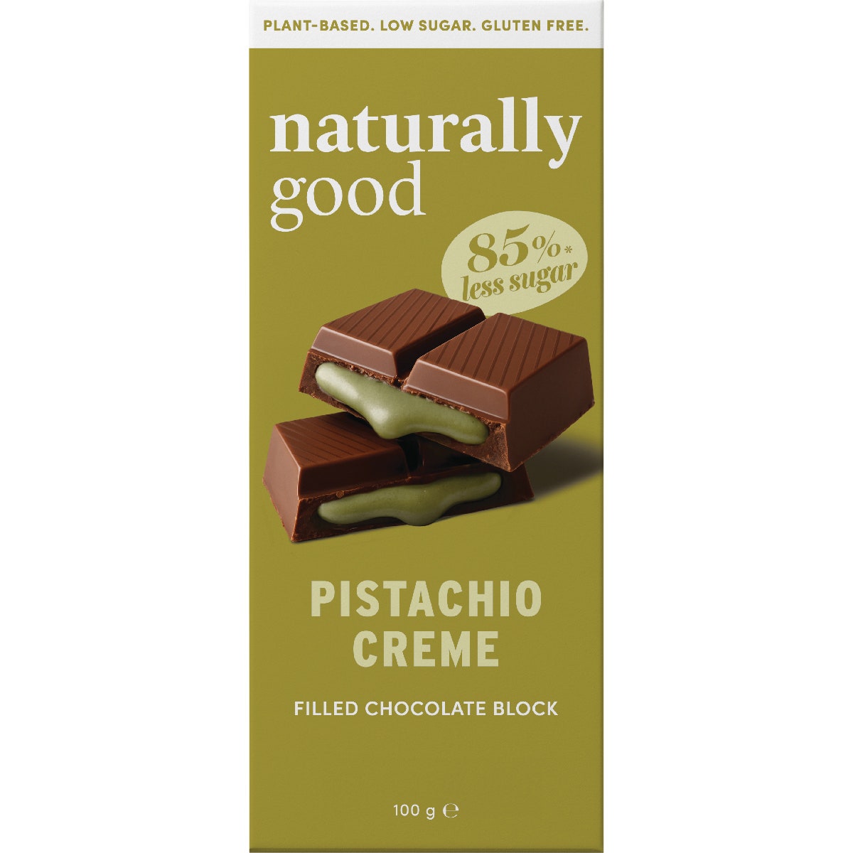 Naturally Good Filled Chocolate Block Pistachio Creme 15x100g