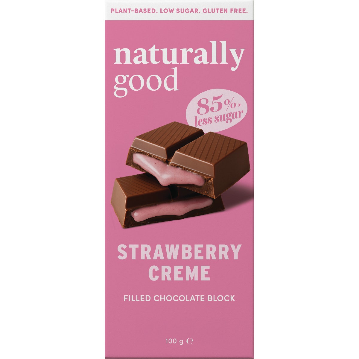 Naturally Good Filled Chocolate Block Strawberry Creme 15x100g