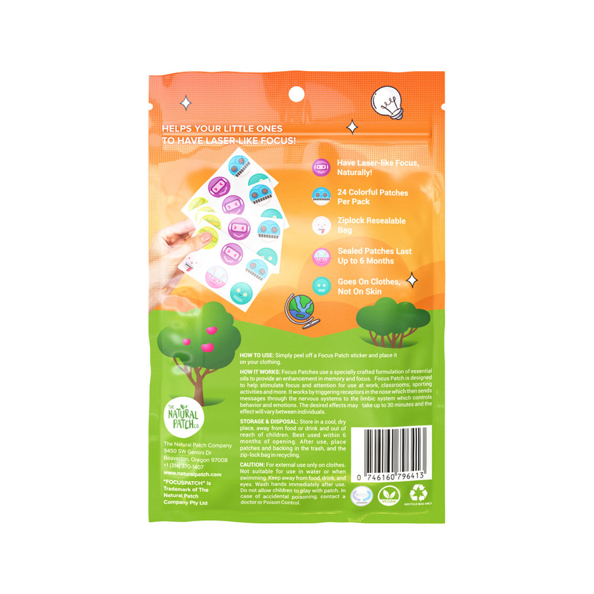 The Natural Patch Co. FocusPatch Organic Focus Enhancing Stickers x 24 Pack