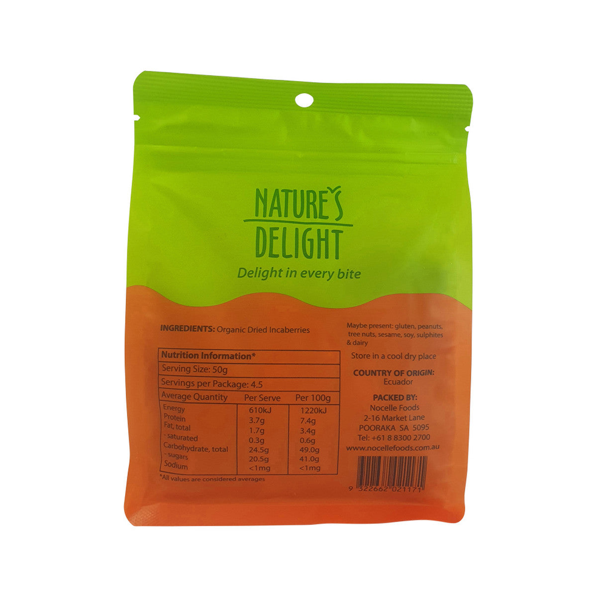 Nature's Delight Organic Dried Incaberries 225g
