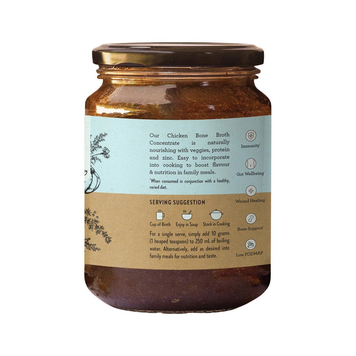 Nutra Organics Bone Broth Chicken Concentrate Natural 250g