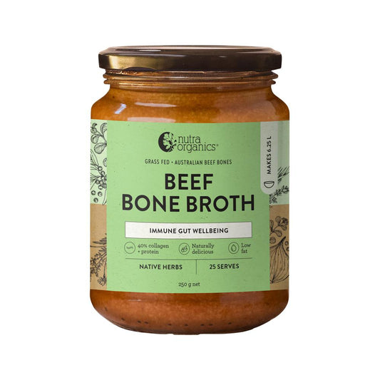 Nutra Organics Bone Broth Beef Concentrate Native Herbs 250g