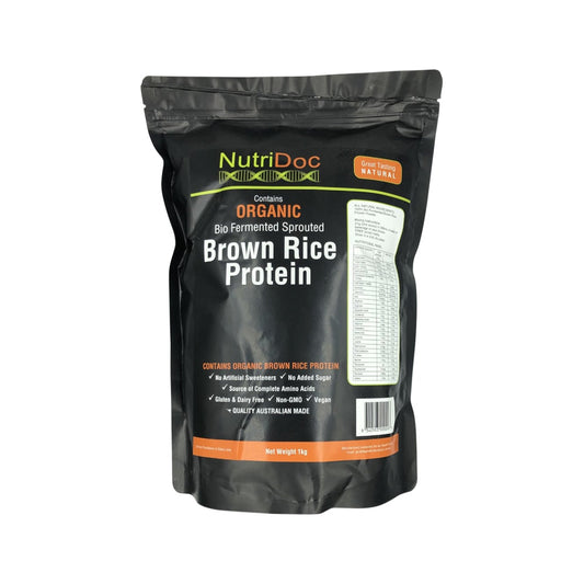 Nutridoc Organic Bio-Fermented Sprouted Brown Rice Protein Natural 1kg