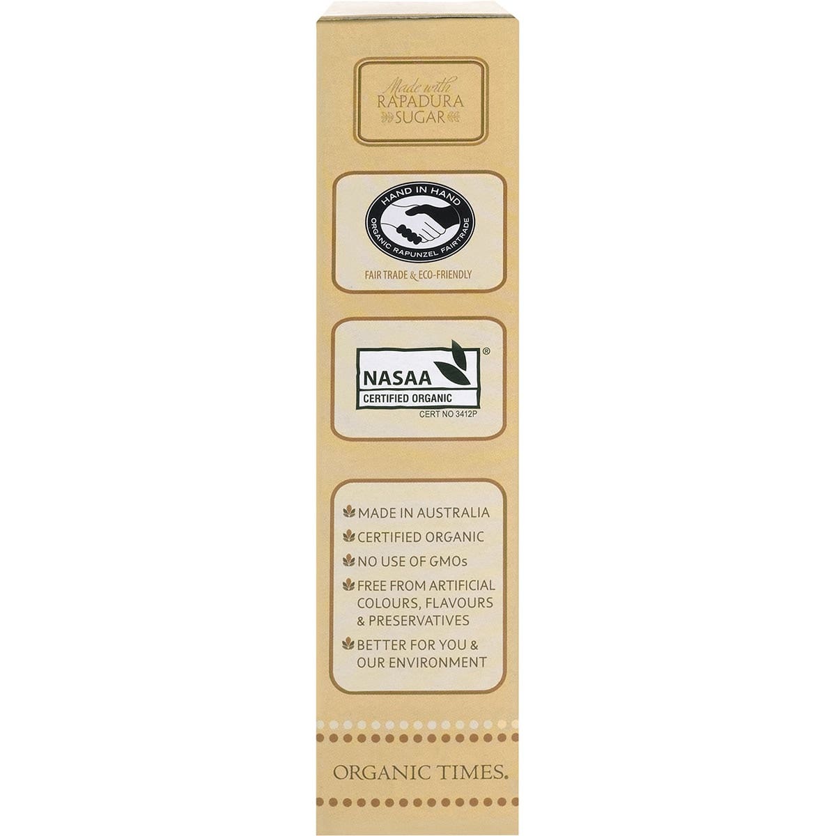 ORGANIC TIMES Milk Chocolate Macadamia Nuts 150g