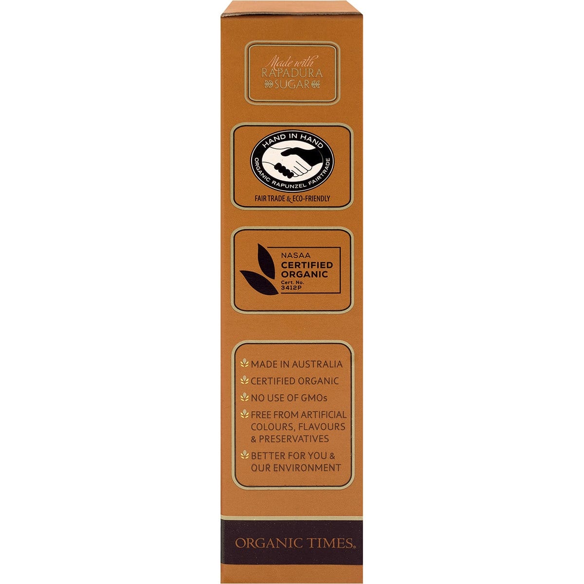 ORGANIC TIMES Milk Chocolate Ginger 150g