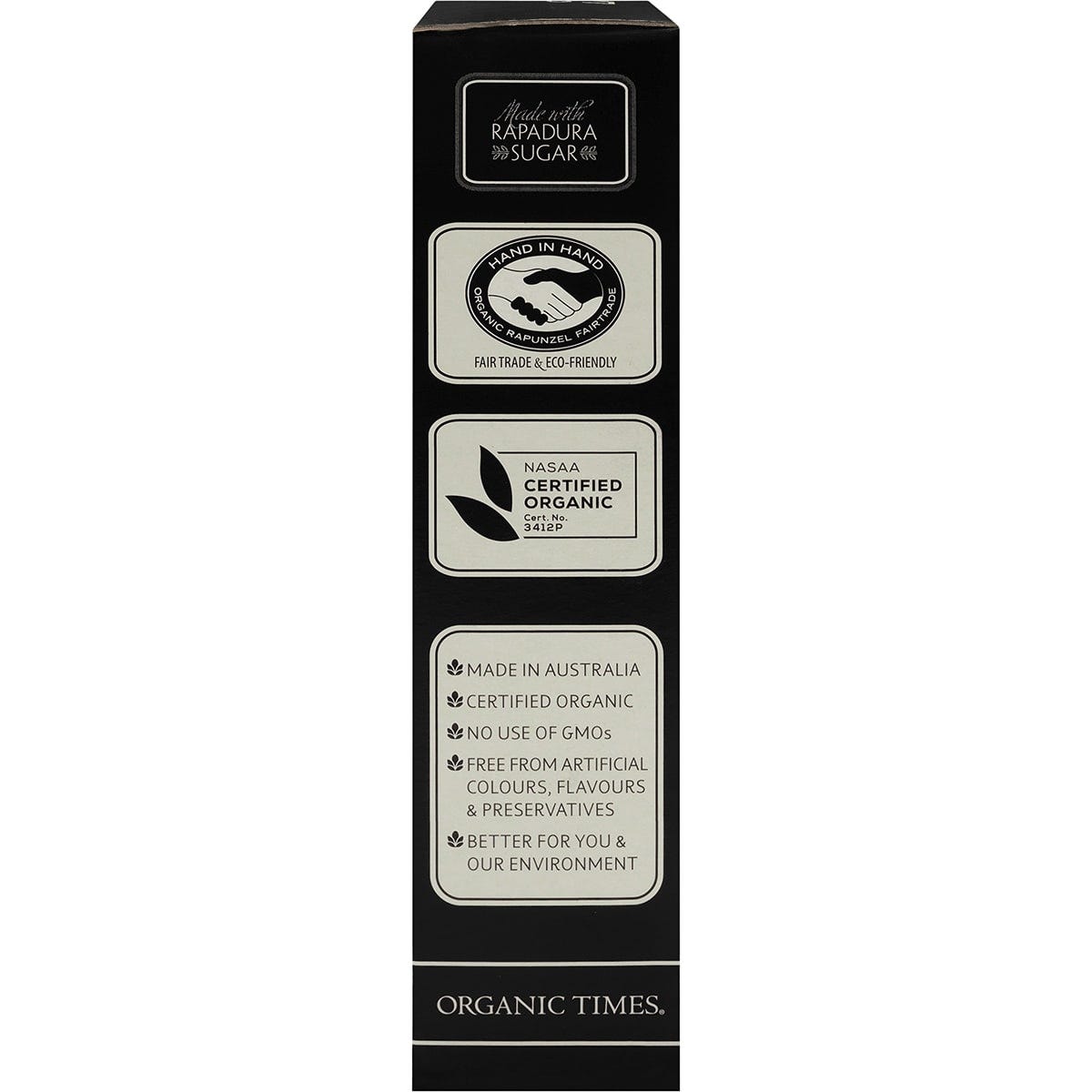 ORGANIC TIMES Dark Chocolate Licorice 150g
