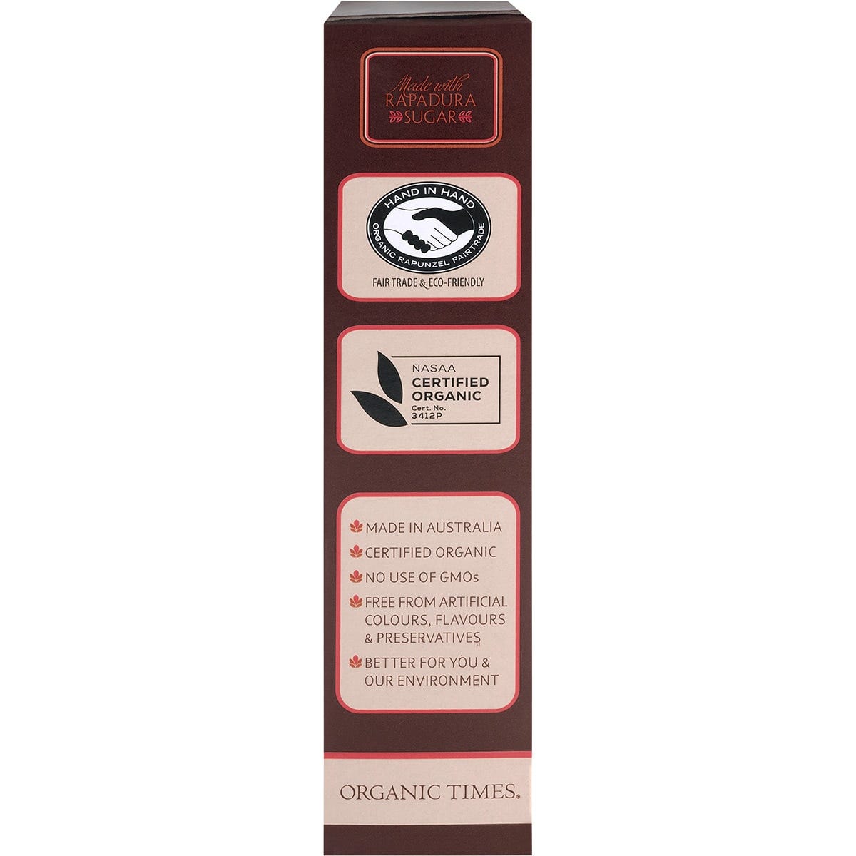ORGANIC TIMES Dark Chocolate Hazelnuts 150g