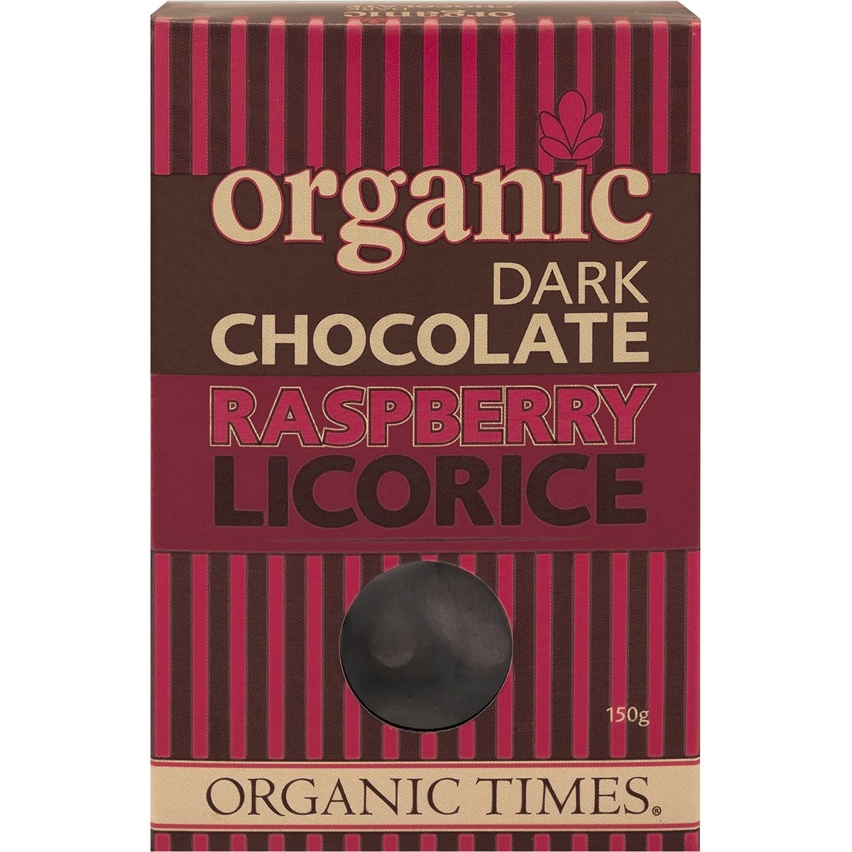 ORGANIC TIMES Dark Chocolate Raspberry Licorice 150g