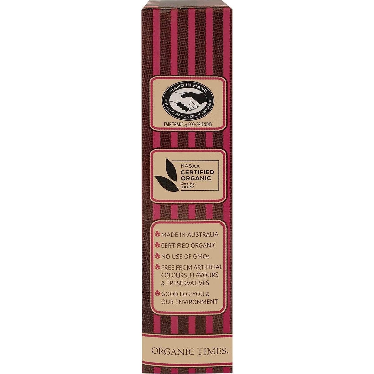 ORGANIC TIMES Dark Chocolate Raspberry Licorice 150g