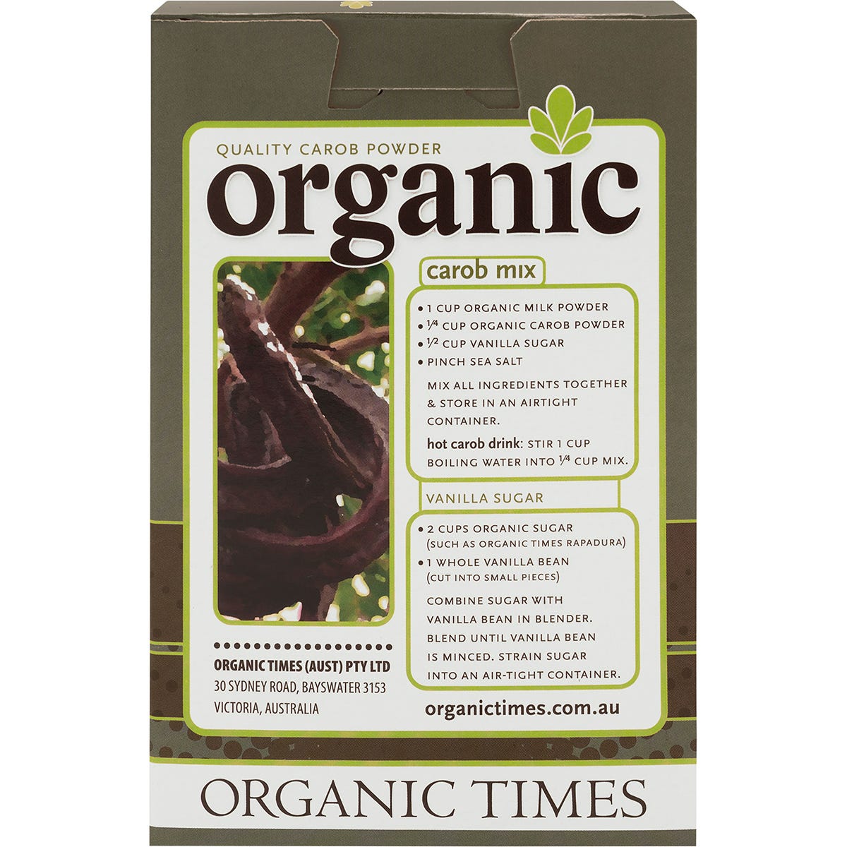 ORGANIC TIMES Carob Powder 200g