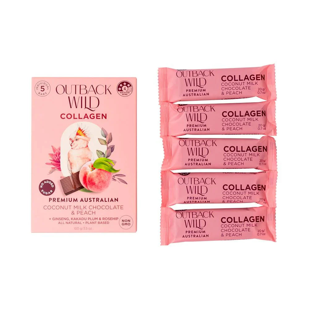 Outback Wild Collagen Coconut Milk Chocolate & Peach 20g X 5pk
