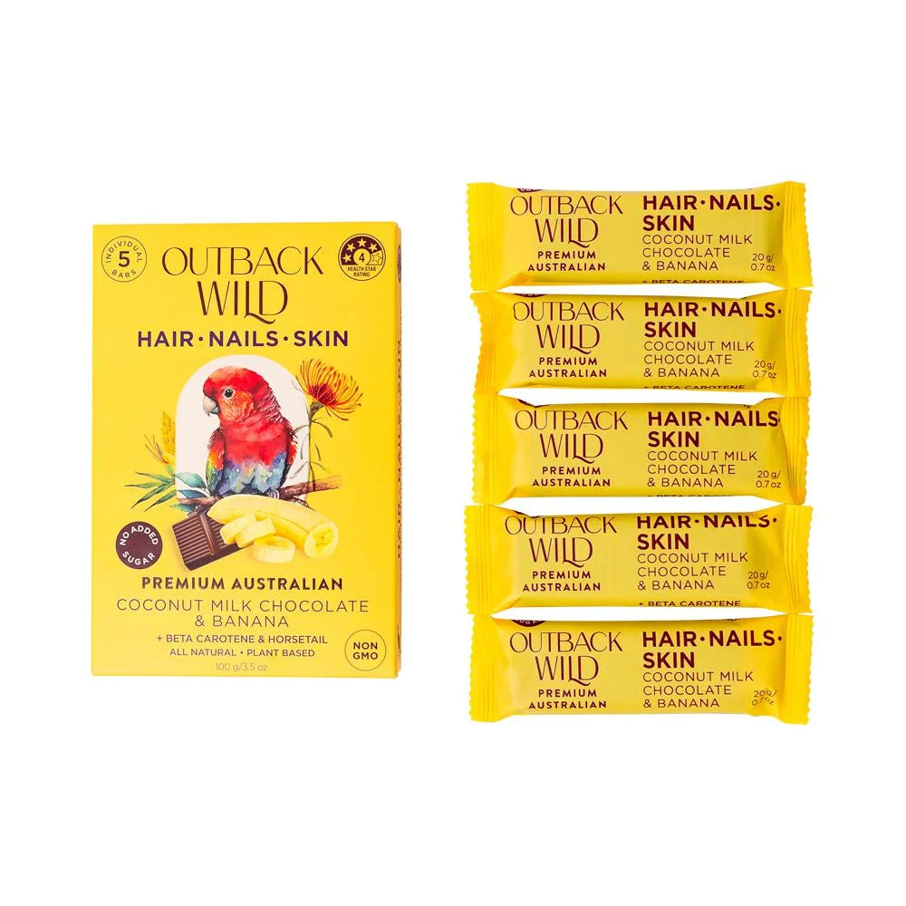 Outback Wild Hair Skin Nails Coconut Milk Chocolate & Banana 20g X 5pk
