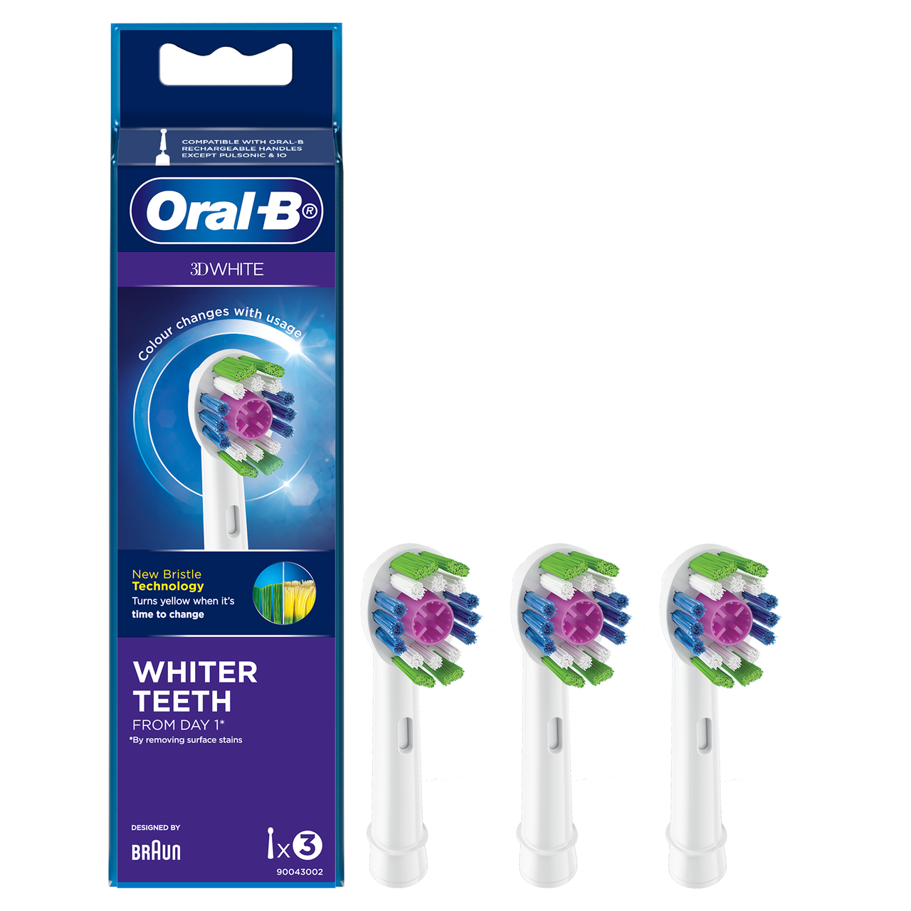 Oral B Power Toothbrush 3D White Refills 3 Pack