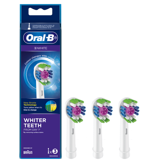 Oral B Power Toothbrush 3D White Refills 3 Pack