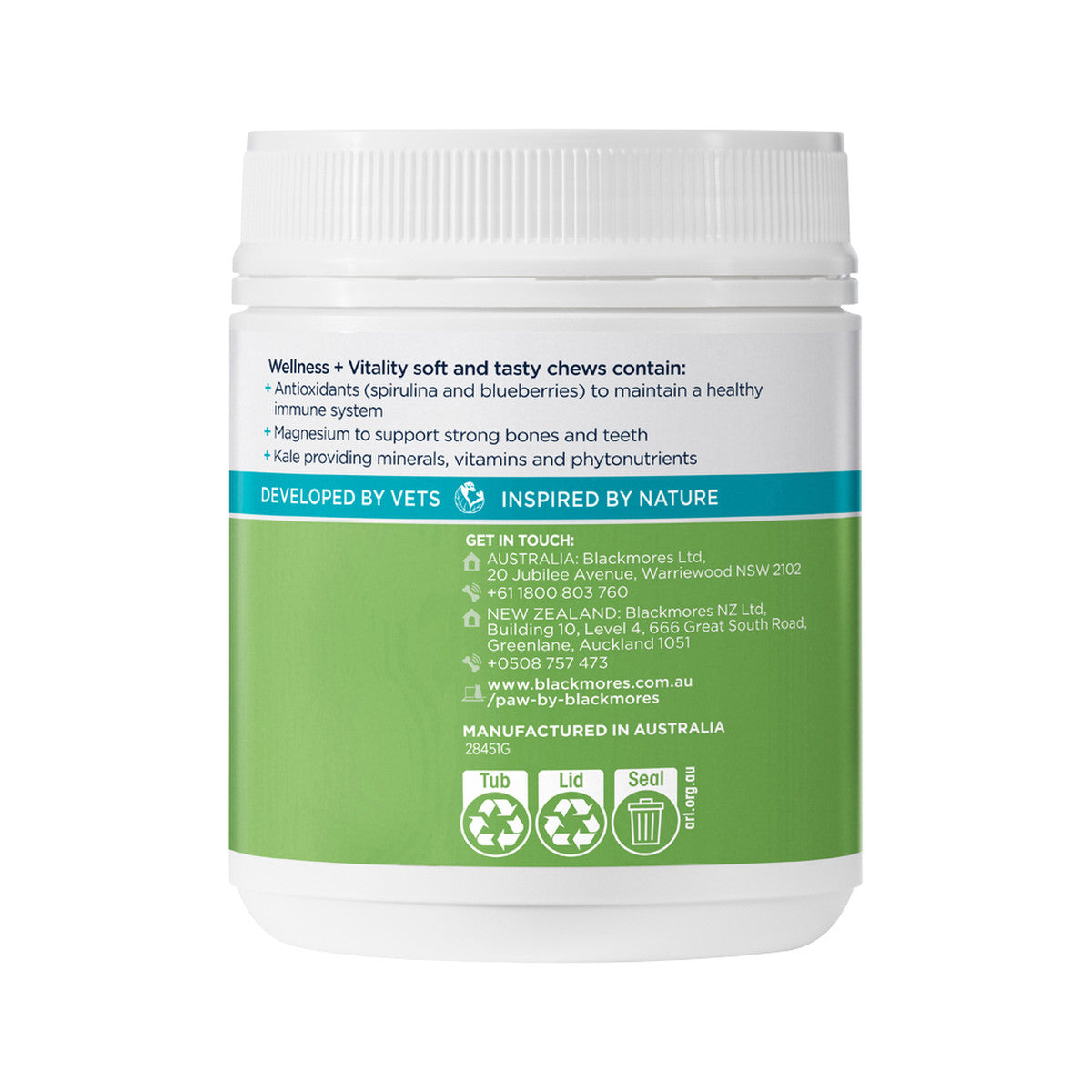 PAW By Blackmores Wellness + Vitality (For Dogs approx 60 chews) 300g