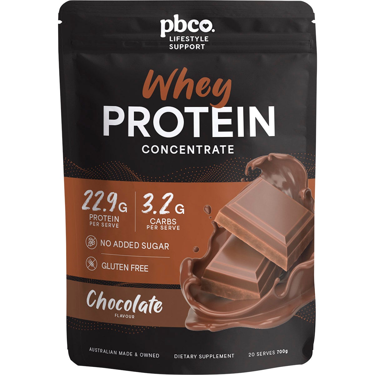 PBCo Whey Protein Concentrate Chocolate 700g