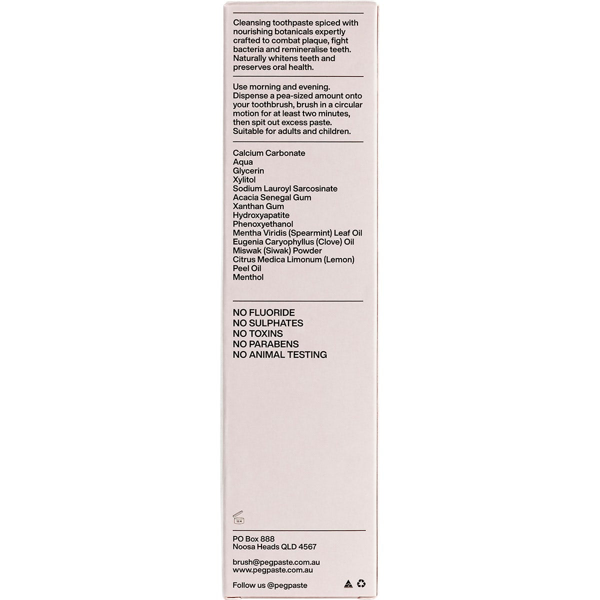 Peg Paste Natural Toothpaste With Hydroxyapatite Sacred Clove 190g