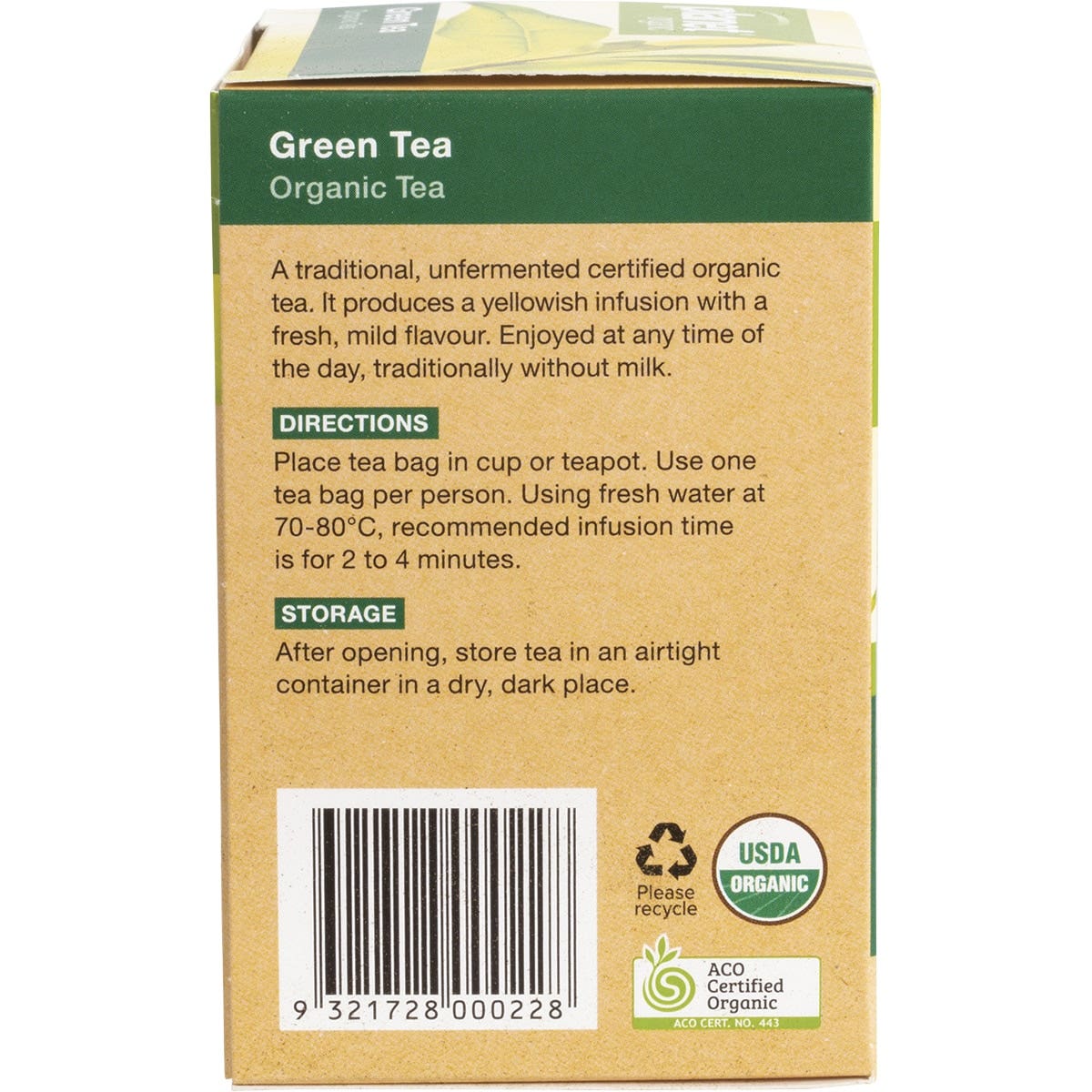 Planet Organic Organic Green Tea x 25 Tea Bags