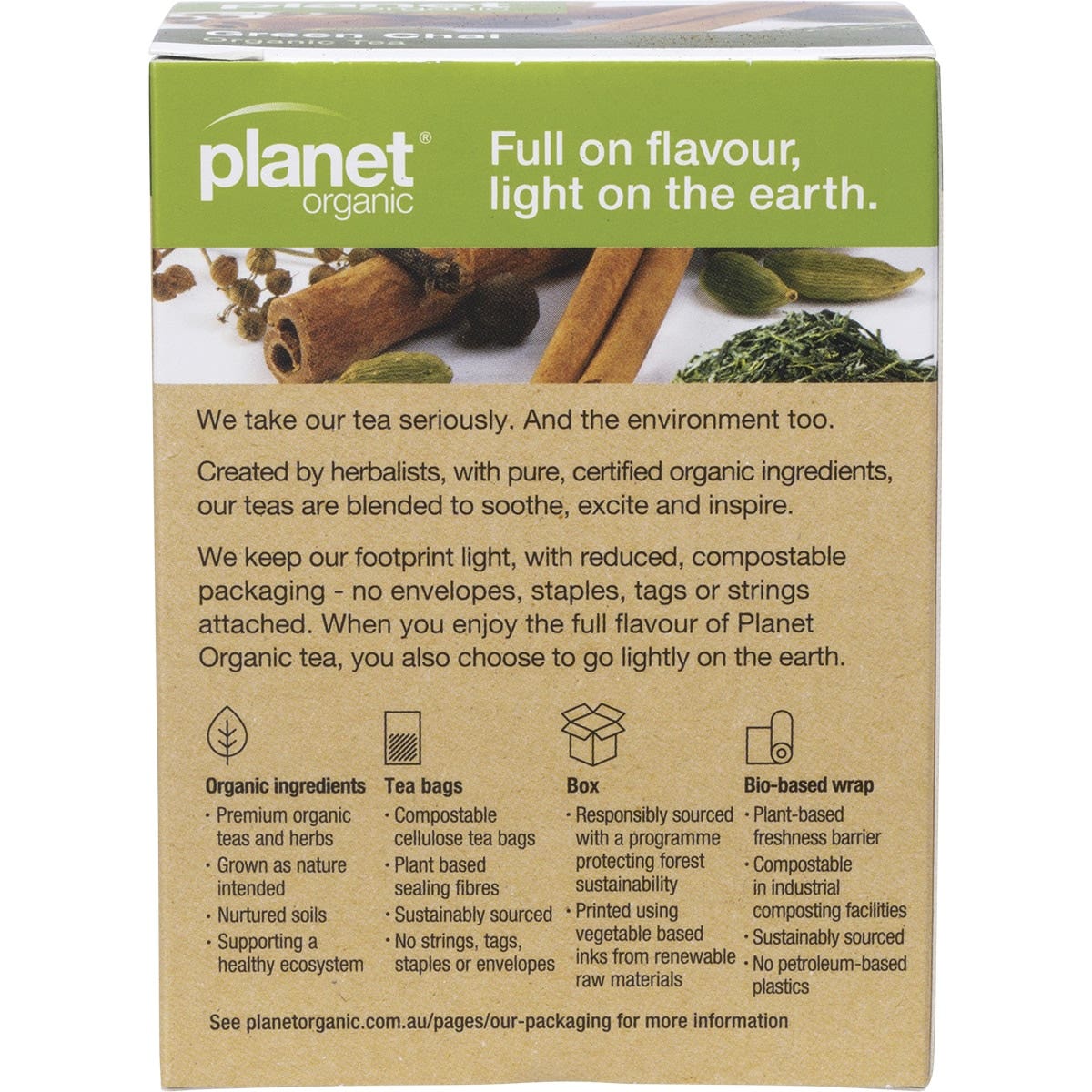 Planet Organic Organic Green Chai Tea x 25 Tea Bags