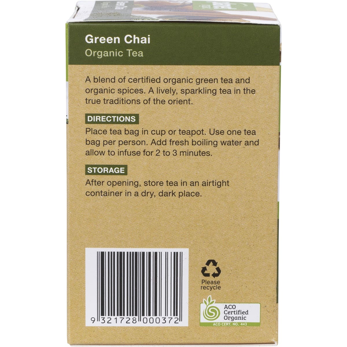 Planet Organic Organic Green Chai Tea x 25 Tea Bags