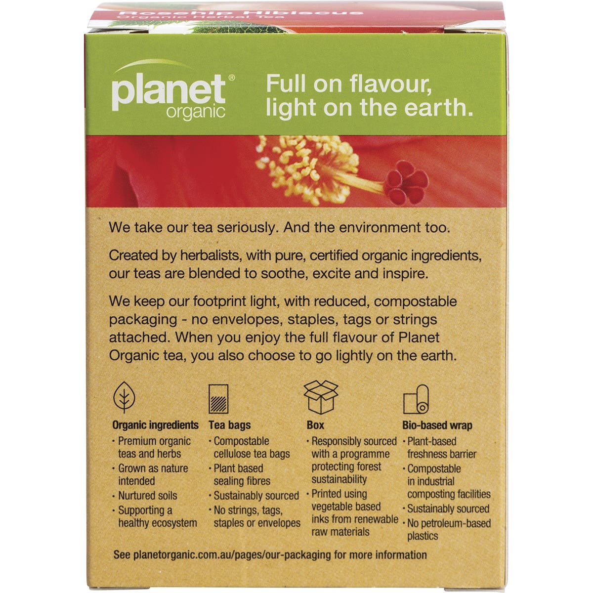 PLANET ORGANIC Herbal Tea Bags Rosehip & Hibiscus 25