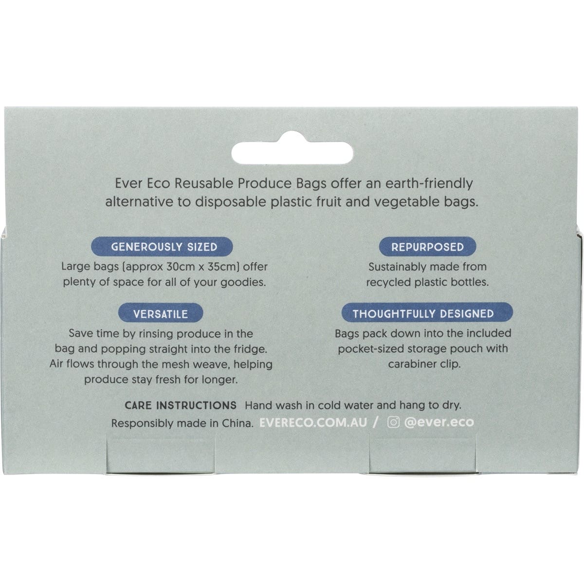 EVER ECO Reusable Produce Bags Recycled Polyester Mesh 4pk