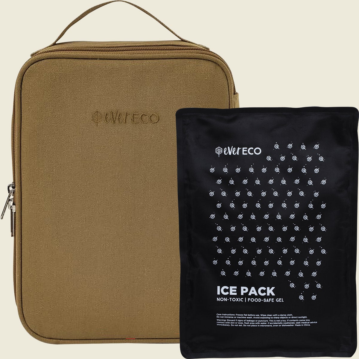 Ever Eco Insulated Lunch Bag with Ice Pack Husk 1pc
