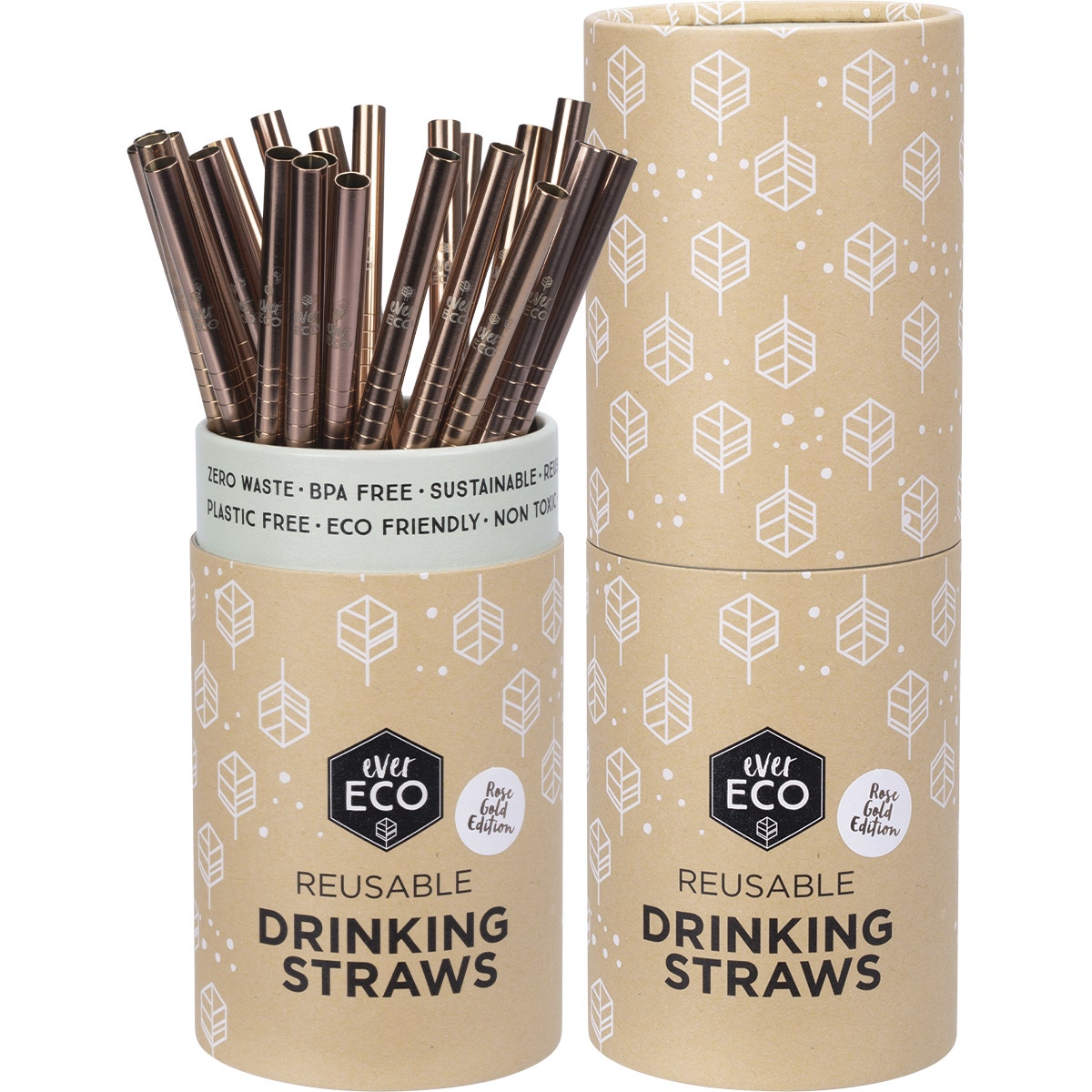 EVER ECO Stainless Steel Straws - Straight Rose Gold 25