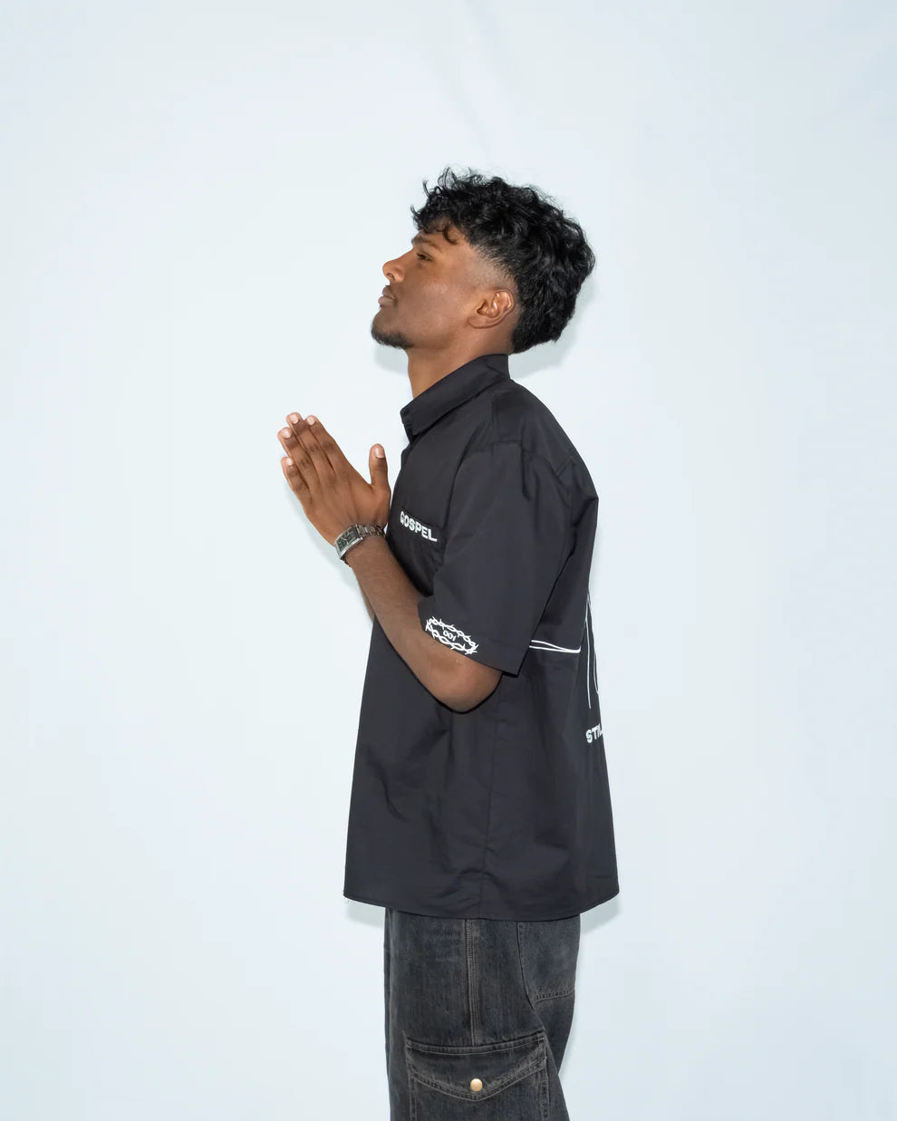 STILL UNASHAMED BUTTON UP - BLACK (LARGE)