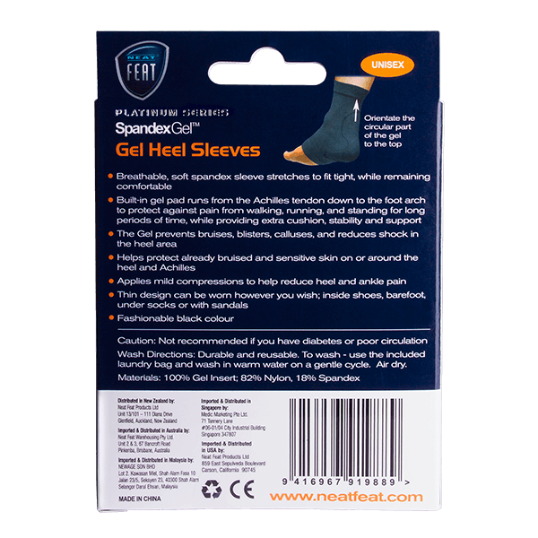 Neat Feat Spandex Gel Heel Sleeve Med