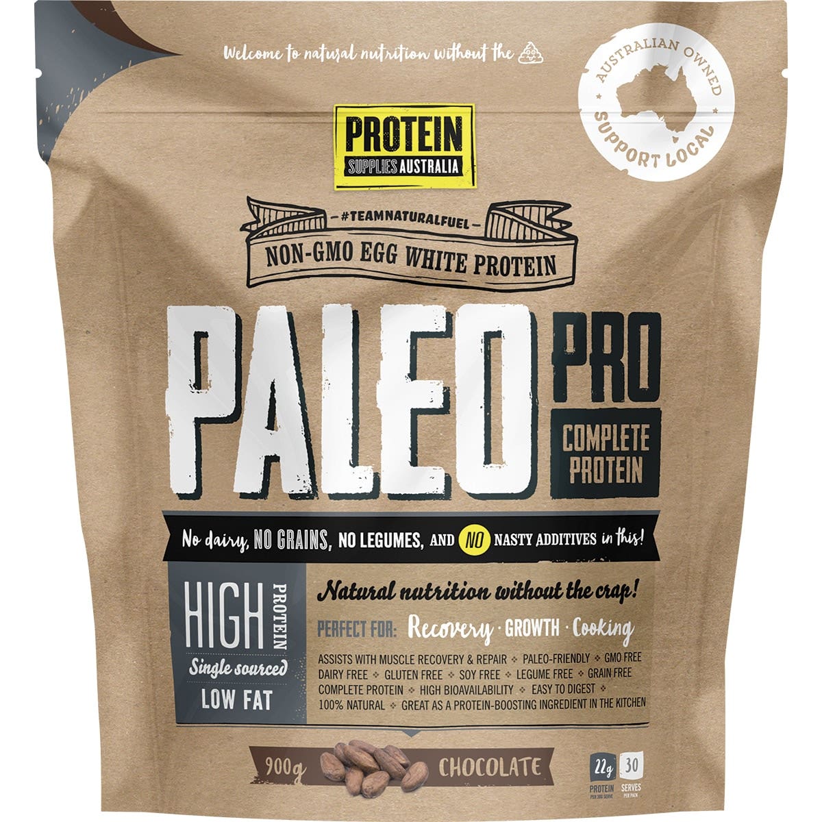 PROTEIN SUPPLIES AUSTRALIA PaleoPro (Egg White Protein) Chocolate 900g