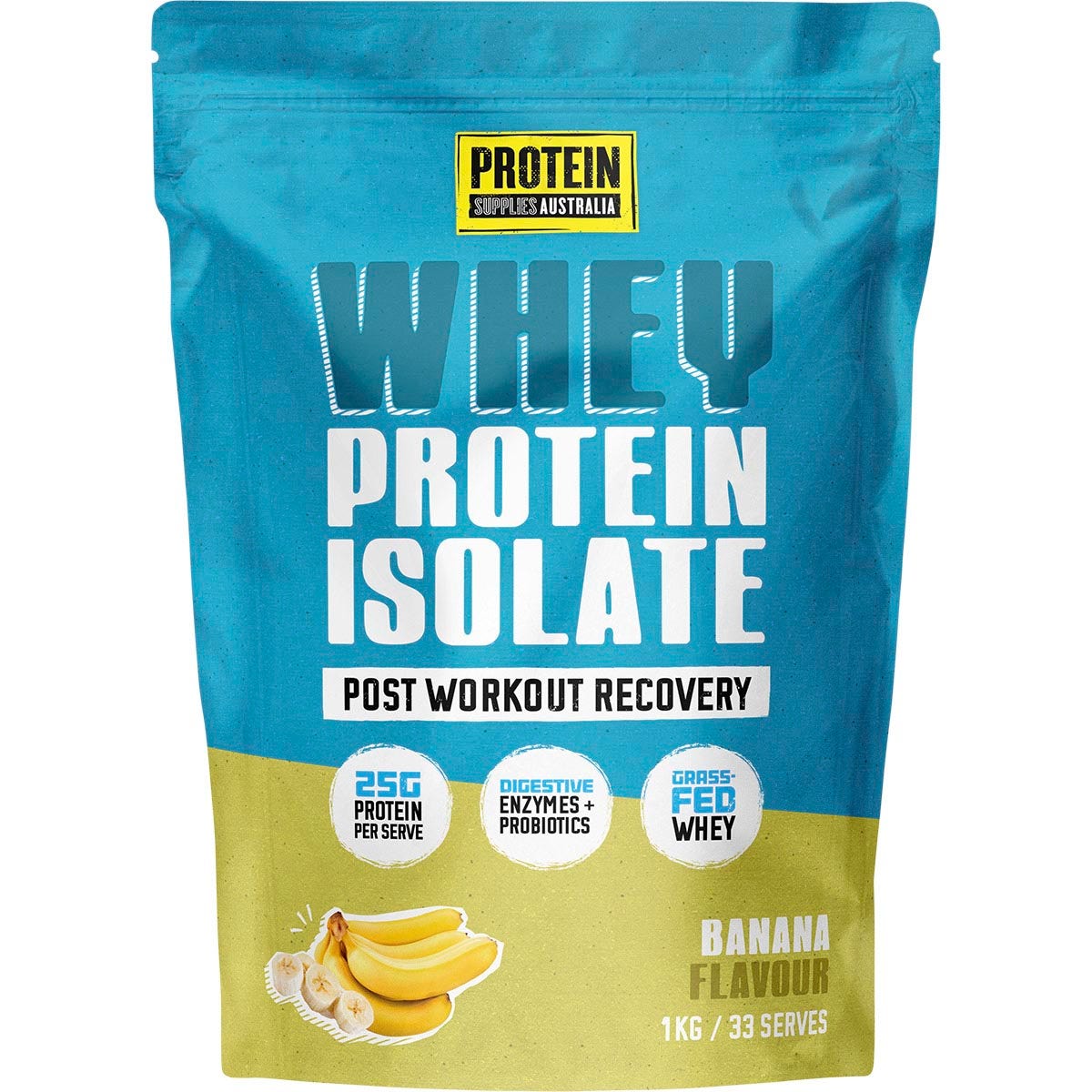Protein Supplies Australia Wpi Whey Protein Isolate Banana 1kg