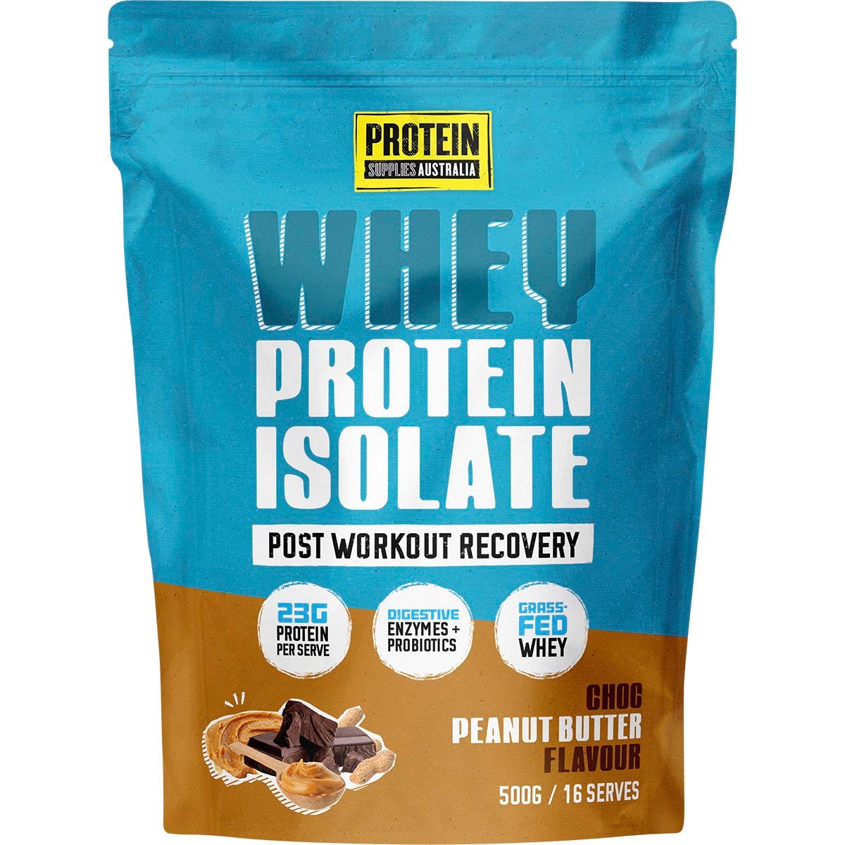 Protein Supplies Australia Wpi Whey Protein Isolate Choc Peanut Butter 500g