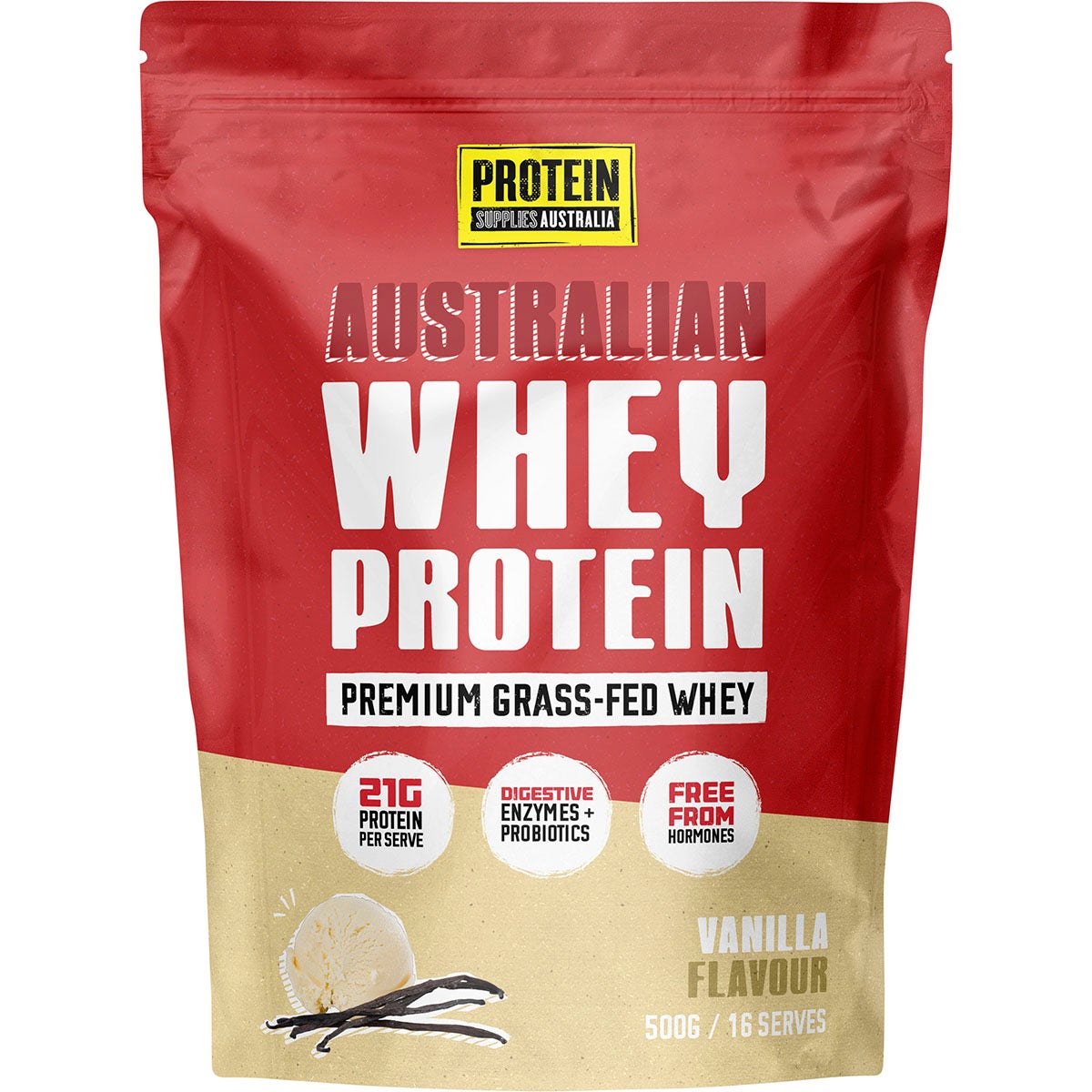 Protein Supplies Australia Australian Whey Protein Vanilla 500g