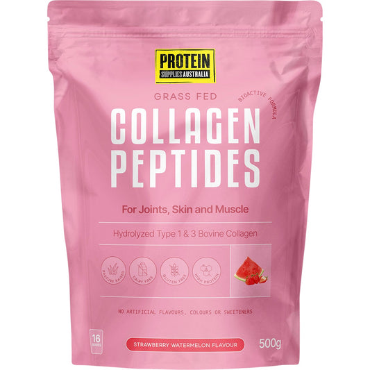 Protein Supplies Australia Grass Fed Collagen Strawberry Watermelon 500g